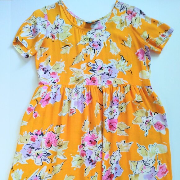 Wild Berries Orange Mini Floral Dress - Picture 1 of 3